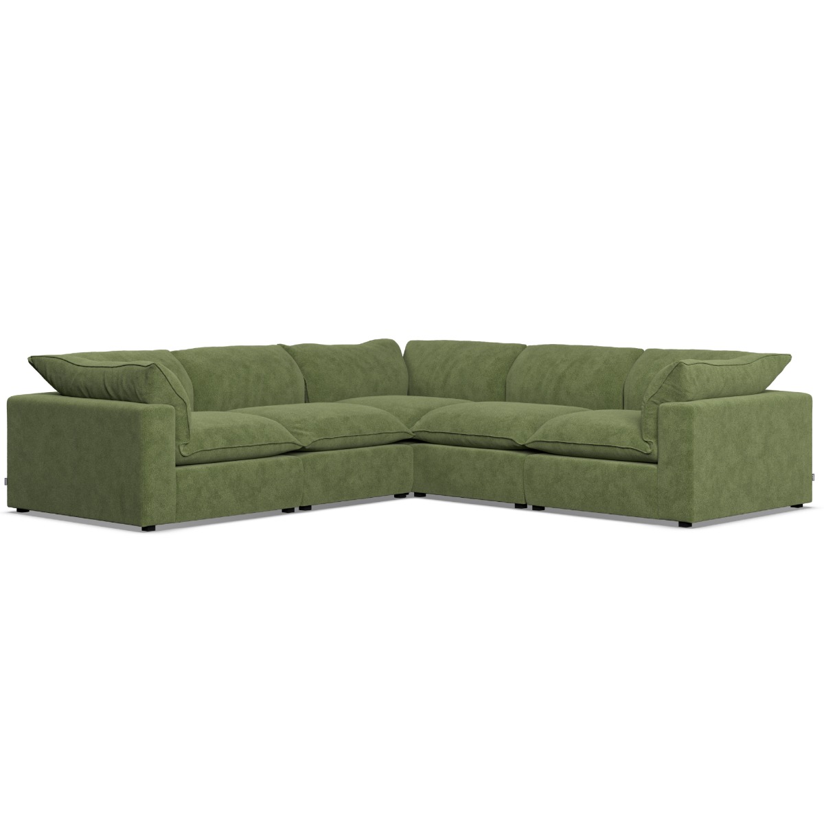 Corner Sofa - PUEBLA Fabric 4 Seater Right Hand Facing Verde