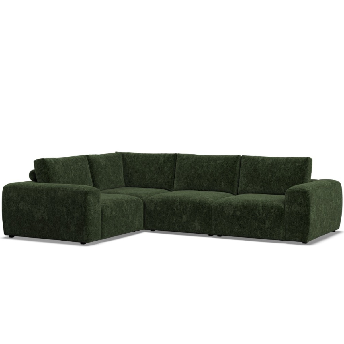 Corner Sofa - GRAZ Fabric 4 Seater Right Hand Facing - Bottle Green