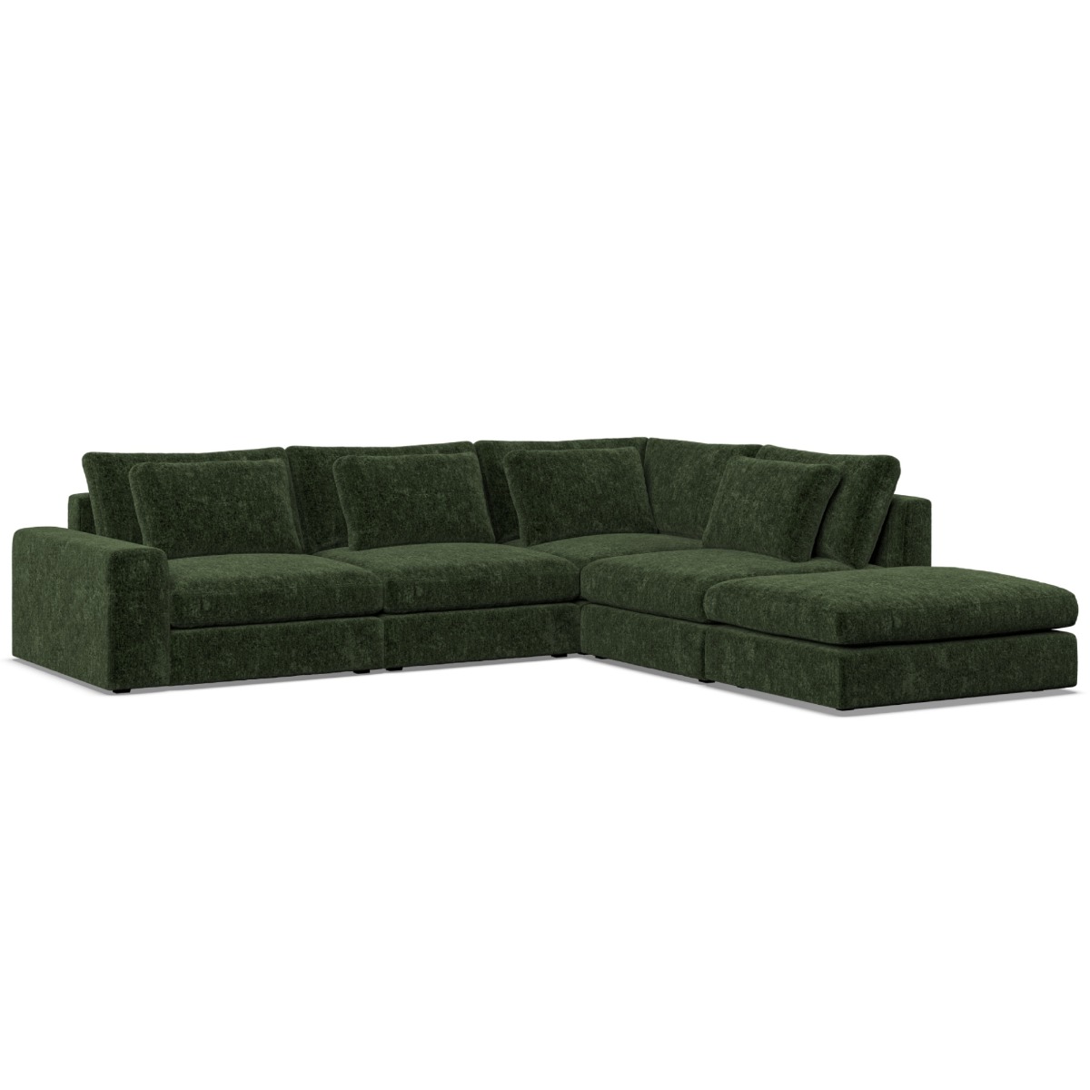 Corner Sofa - SOVA Fabric 4 Seater Left Hand Facing - Bottle Green