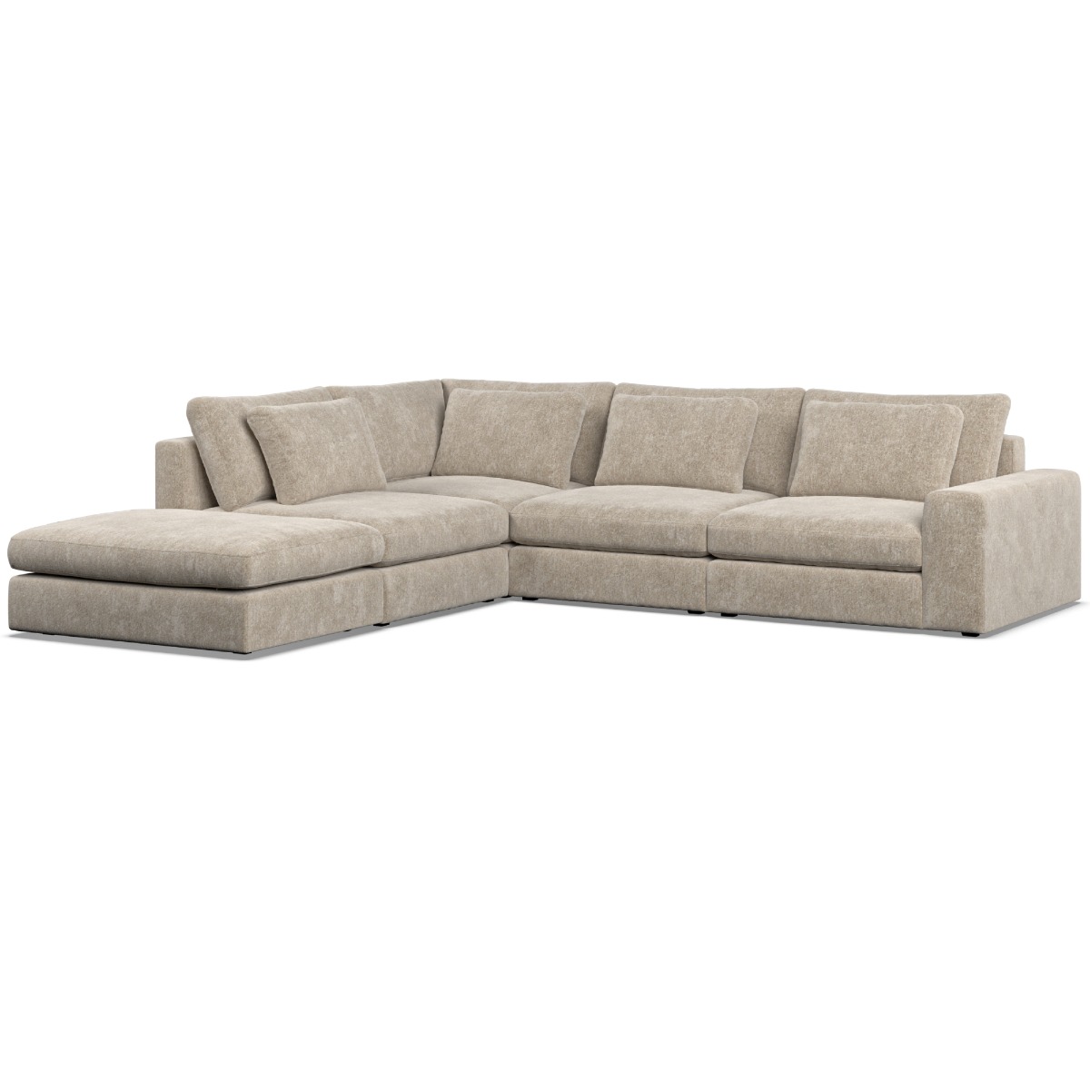 Corner Sofa - SOVA Fabric 4 Seater Right Hand Facing Pearl - Footstool End