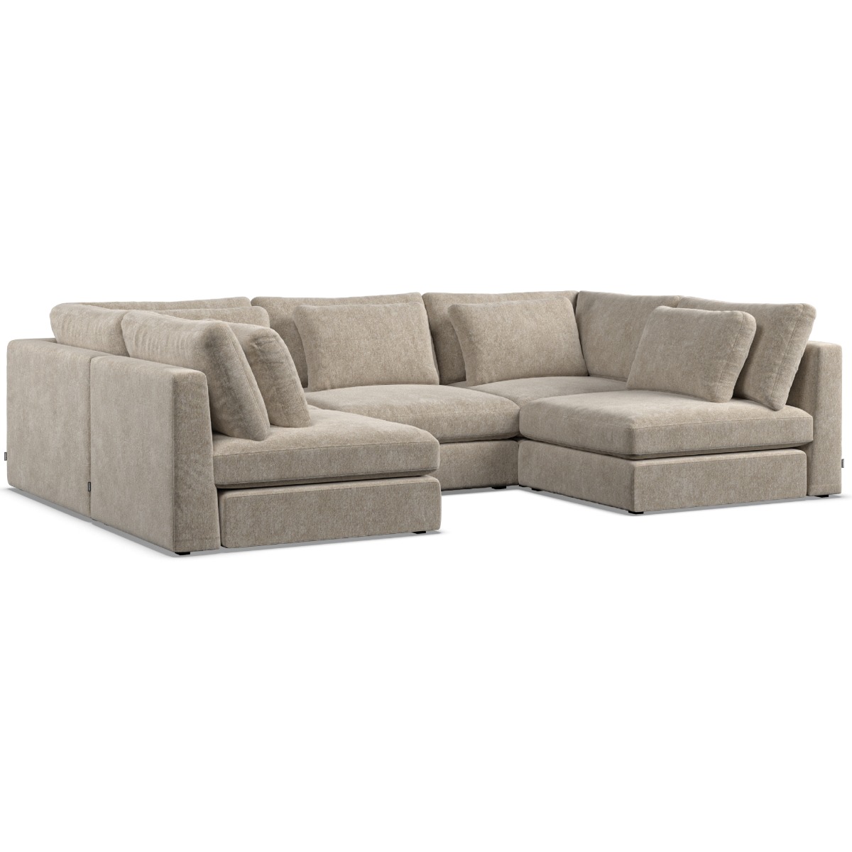 Corner Sofa - SOVA Fabric 5 Seater U Shaped Pearl - Open End