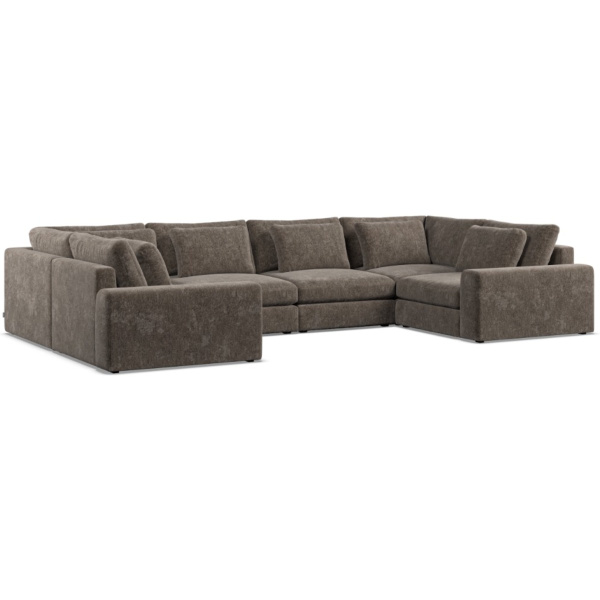 Corner Sofa - SOVA Fabric 6 Seater U Shaped - Mocca