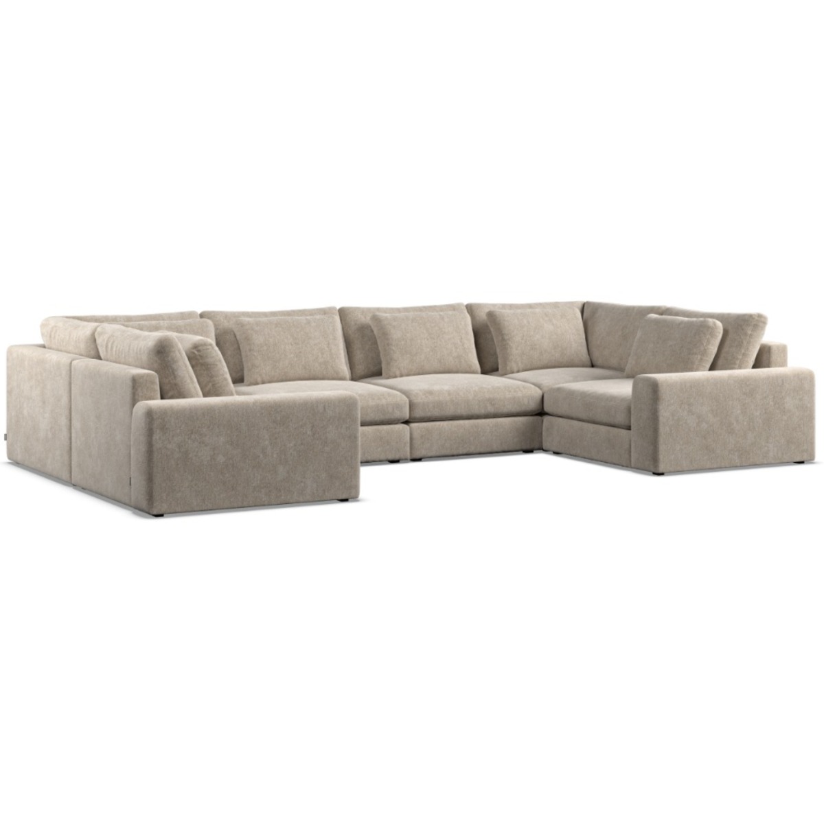 Corner Sofa - SOVA Fabric 6 Seater U Shaped - Pearl