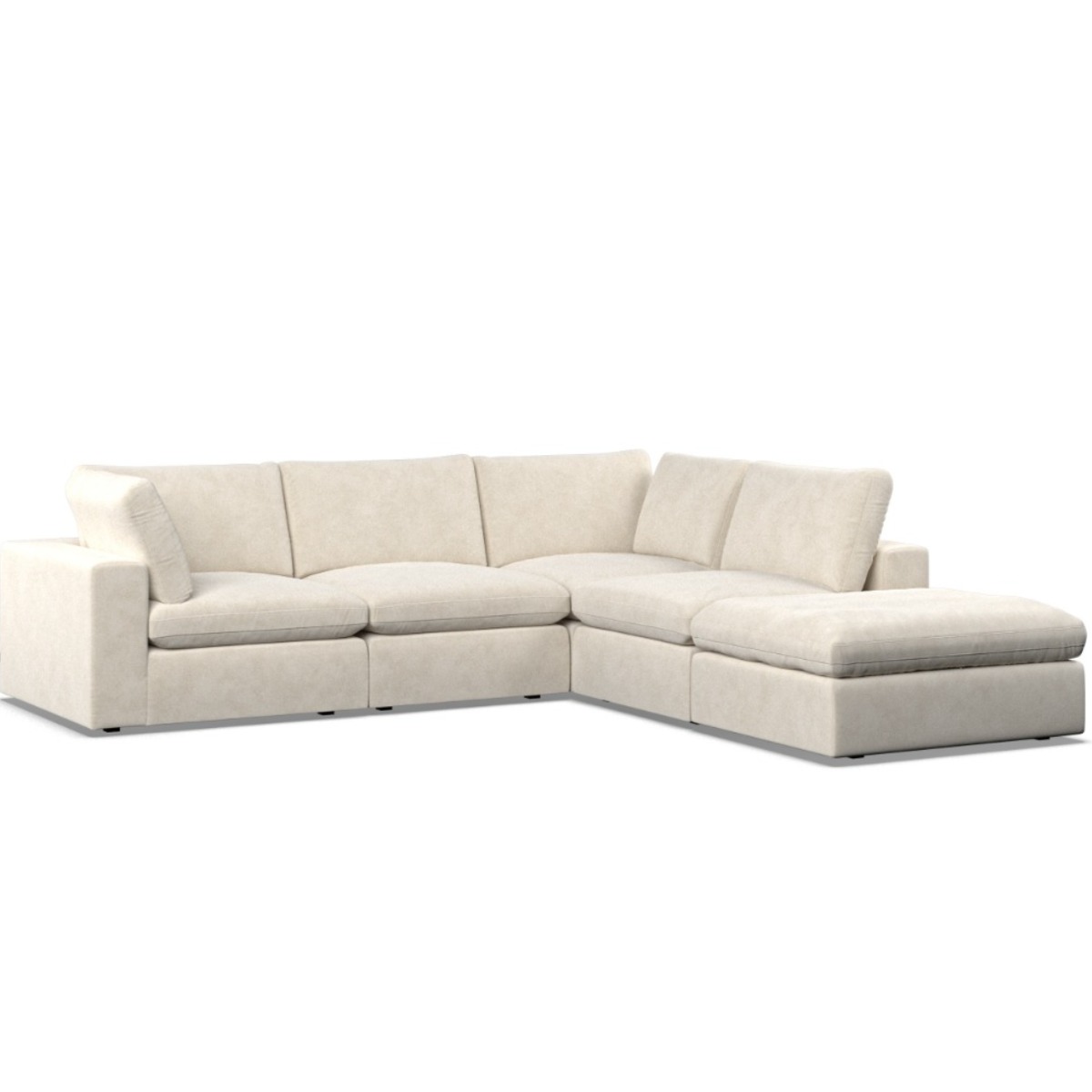 Corner Sofa - OBLAK Fabric 4 Seater Left Hand Facing - Cotton