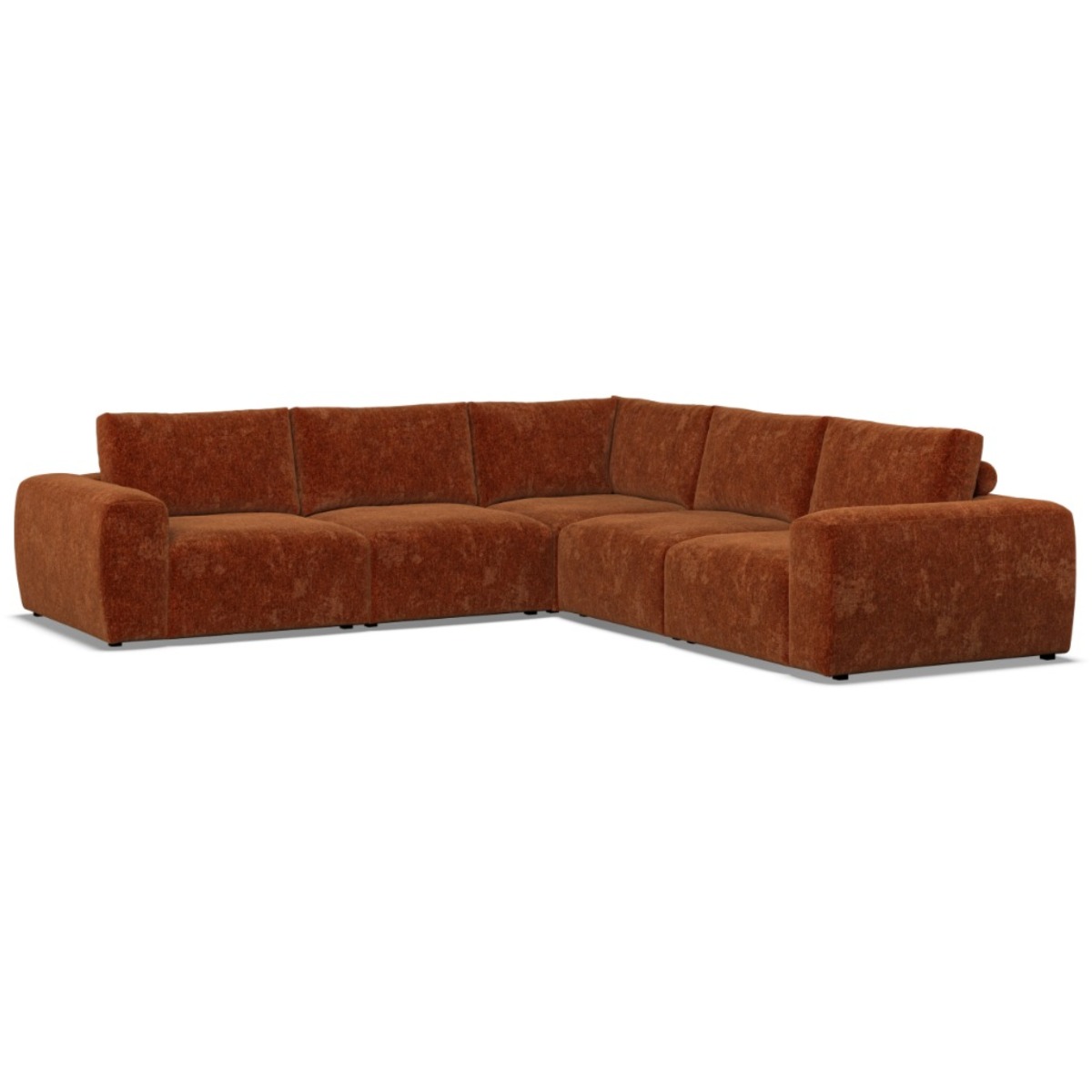 Corner Sofa - GRAZ Fabric 5 Seater Left Hand Facing - Deep Terra