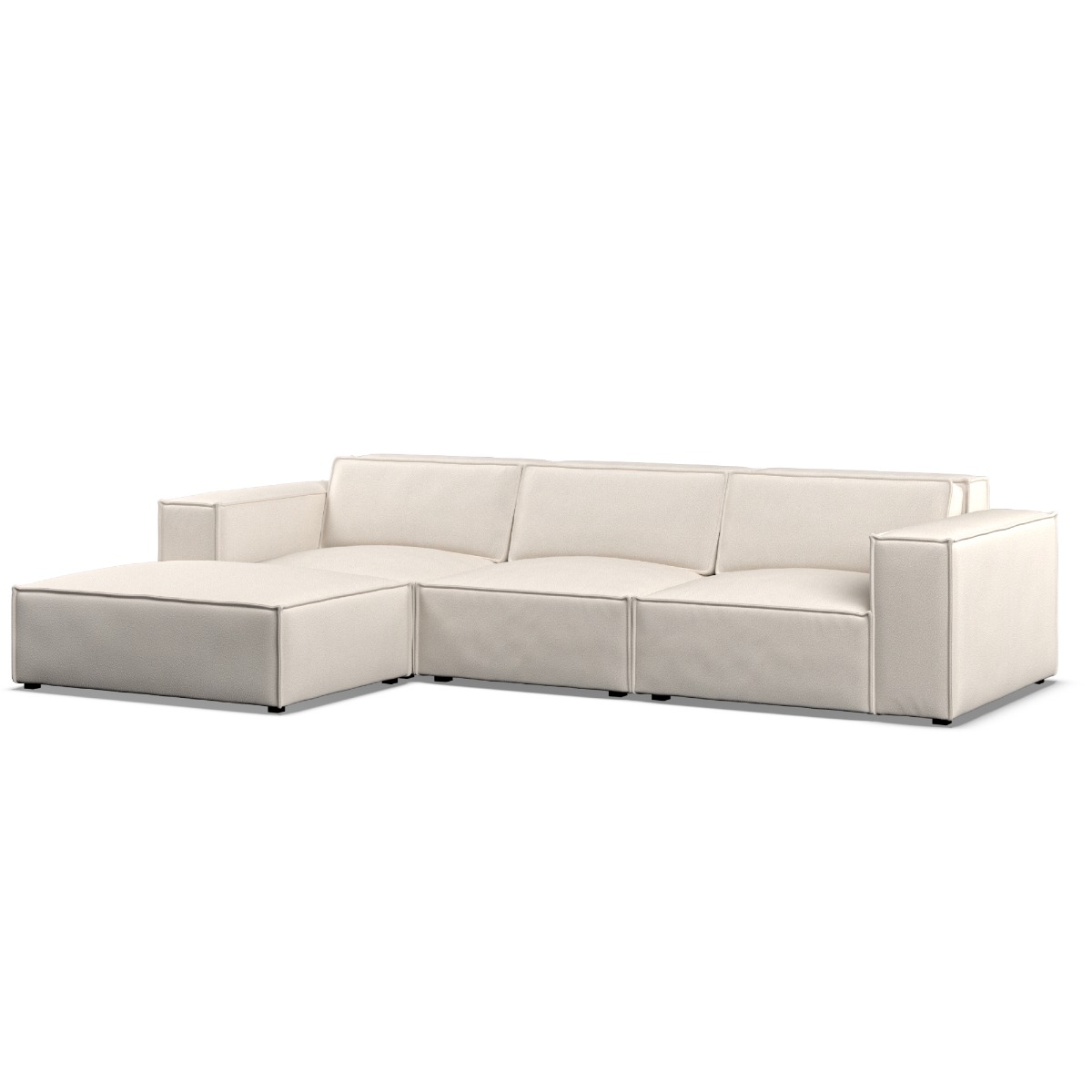 Corner Sofa - LUCCA Fabric 3 Seater Right Hand Facing - Ivory