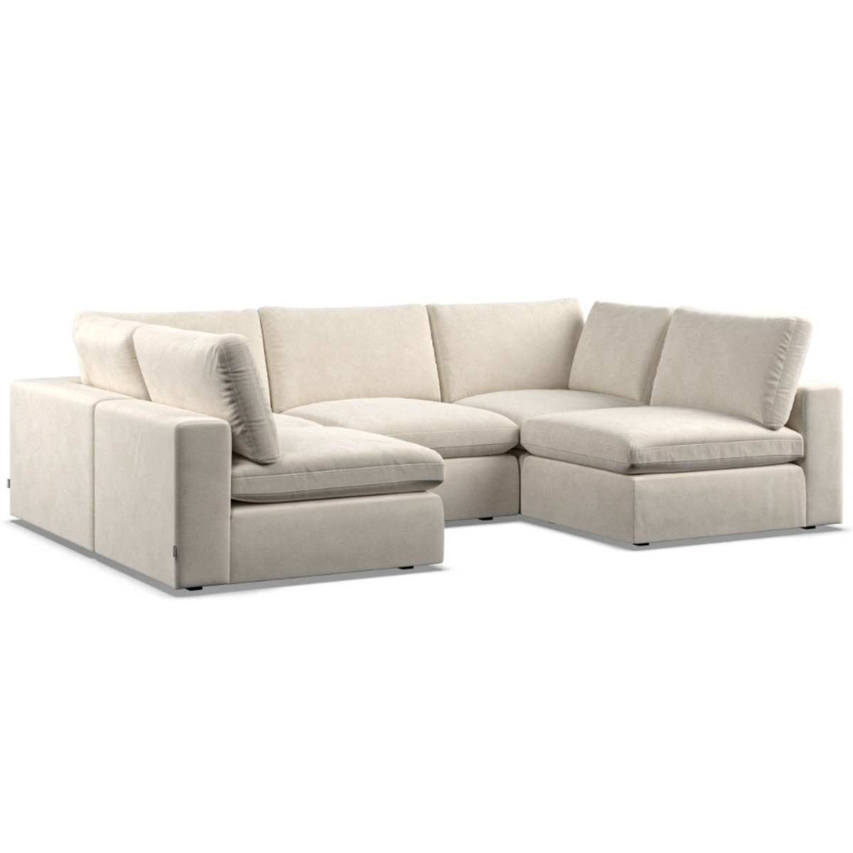 Corner Sofa - OBLAK Fabric 5 Seater U Shaped Cotton - Open End