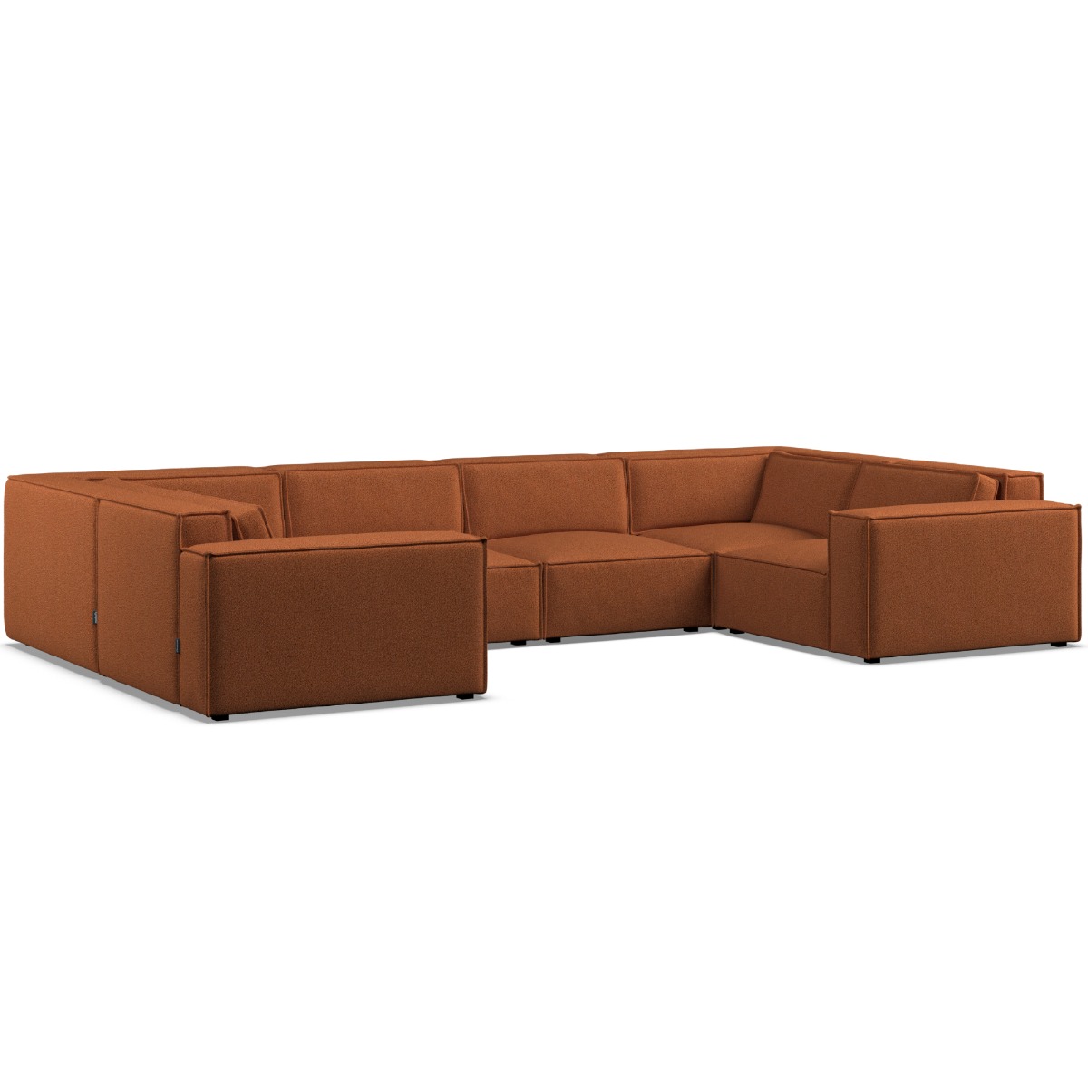Corner Sofa - LUCCA Fabric 6 Seater U Shaped - Terra