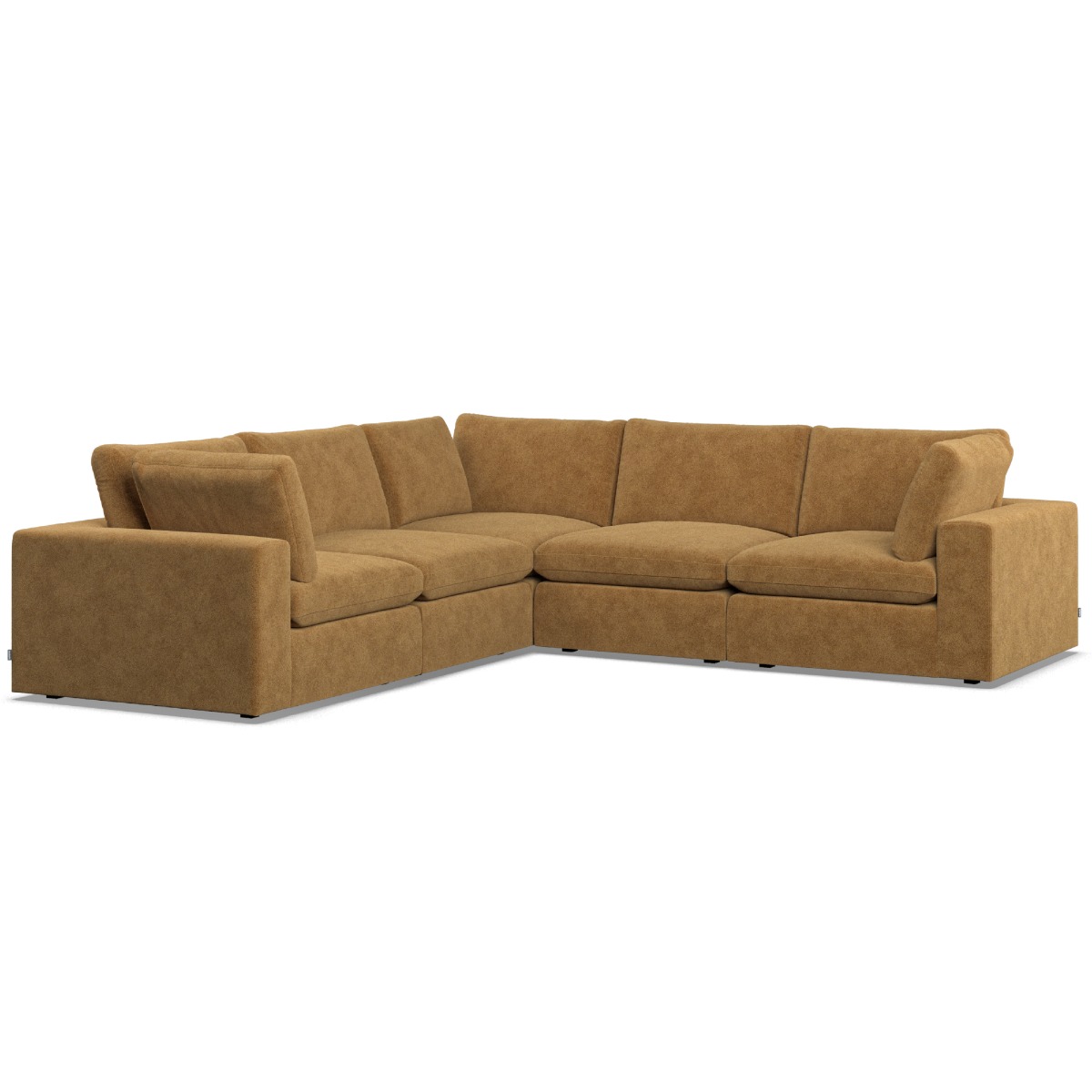 Corner Sofa - OBLAK Fabric 4 Seater Right Hand Facing Amber