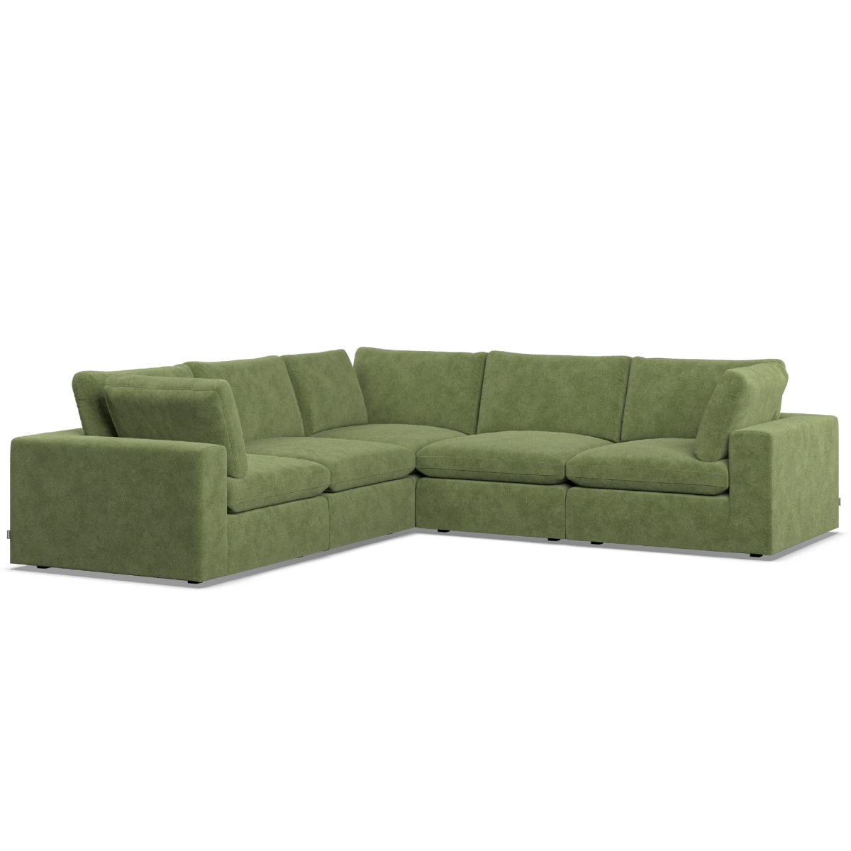 Corner Sofa - OBLAK Fabric 4 Seater Right Hand Facing Verde