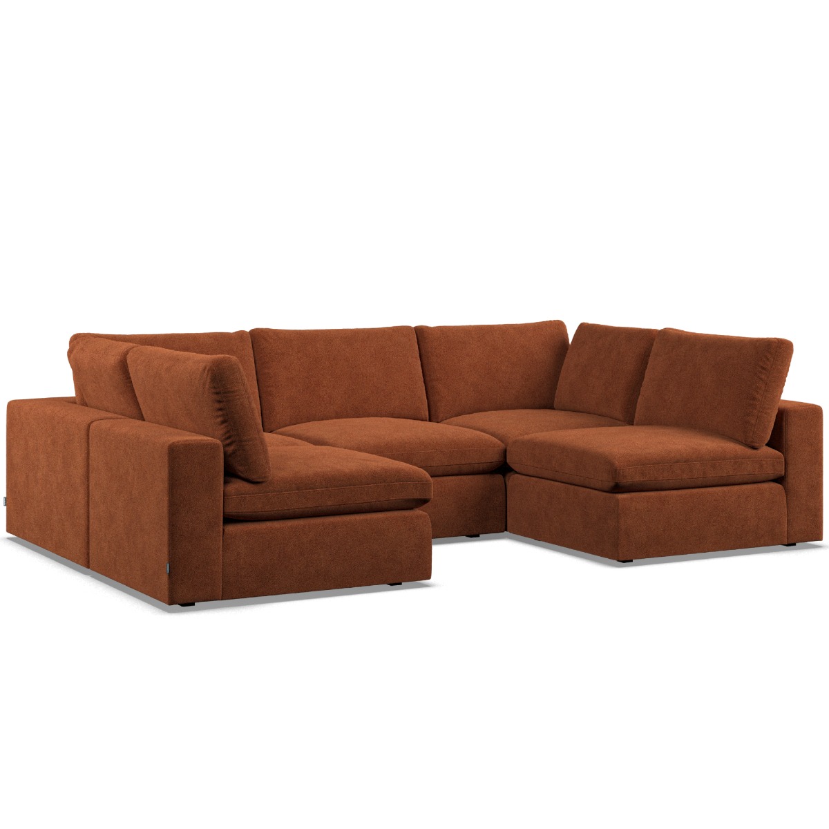 Corner Sofa - OBLAK Fabric 5 Seater U Shaped Saffron - Open End