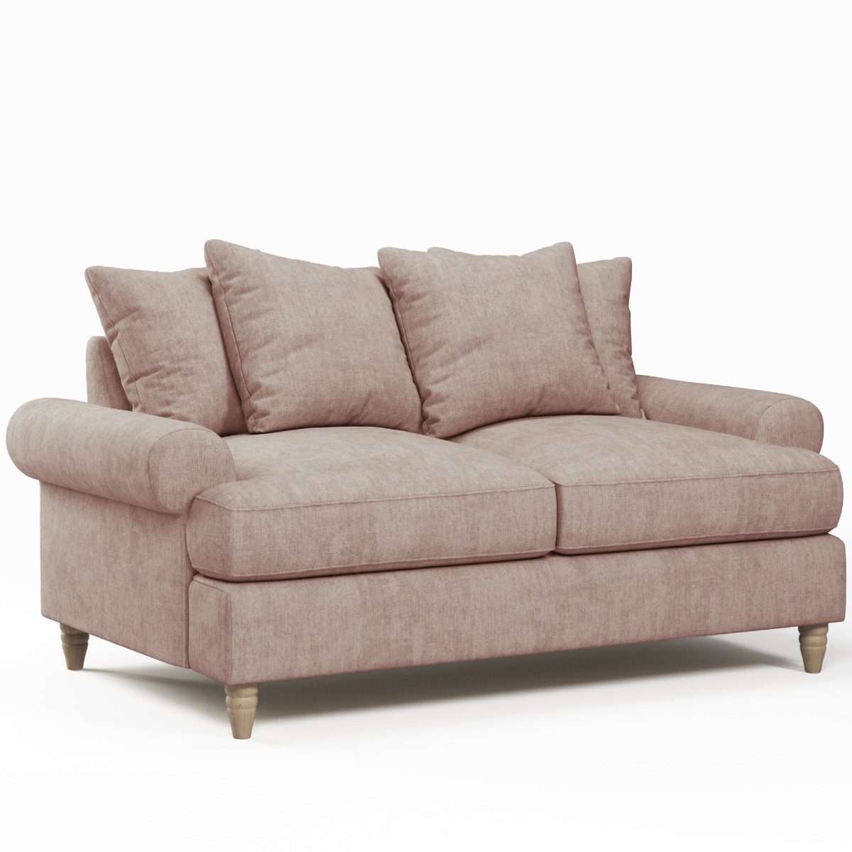 2 Seater Sofa - LUXE Fabric - Light Pink
