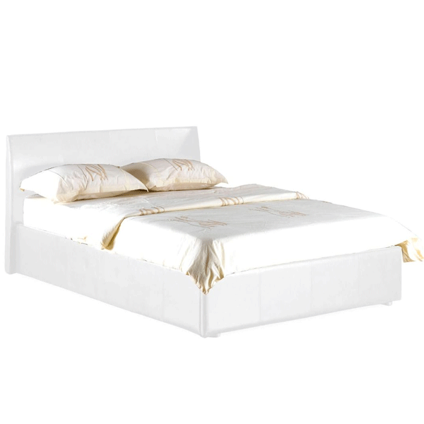 Luxury Redefined Purbeck Leather Effect High Headboard Ottoman Storage Bed White - 3ft Single