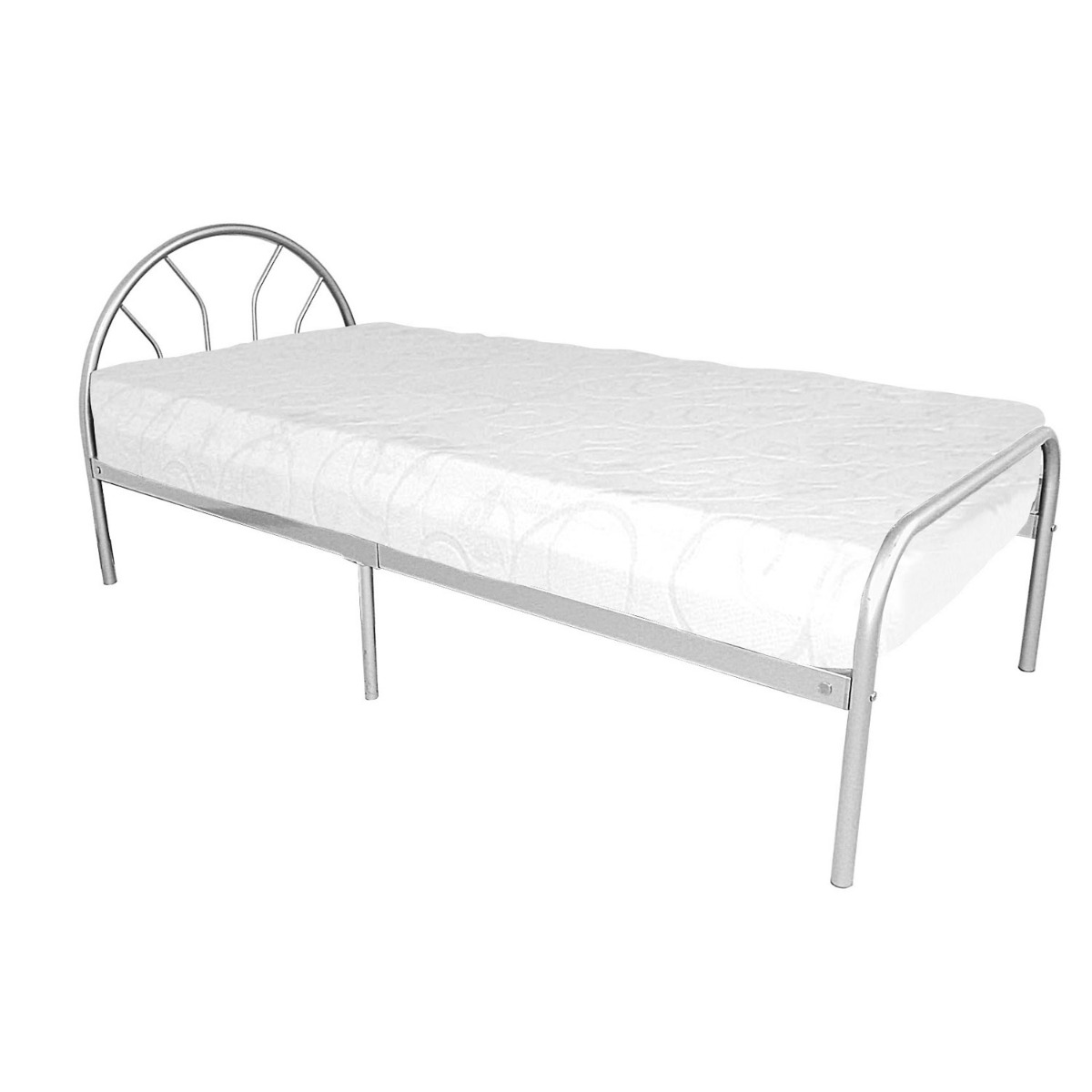 Blaze Braxton Single Size Metal Bed Frame - Silver