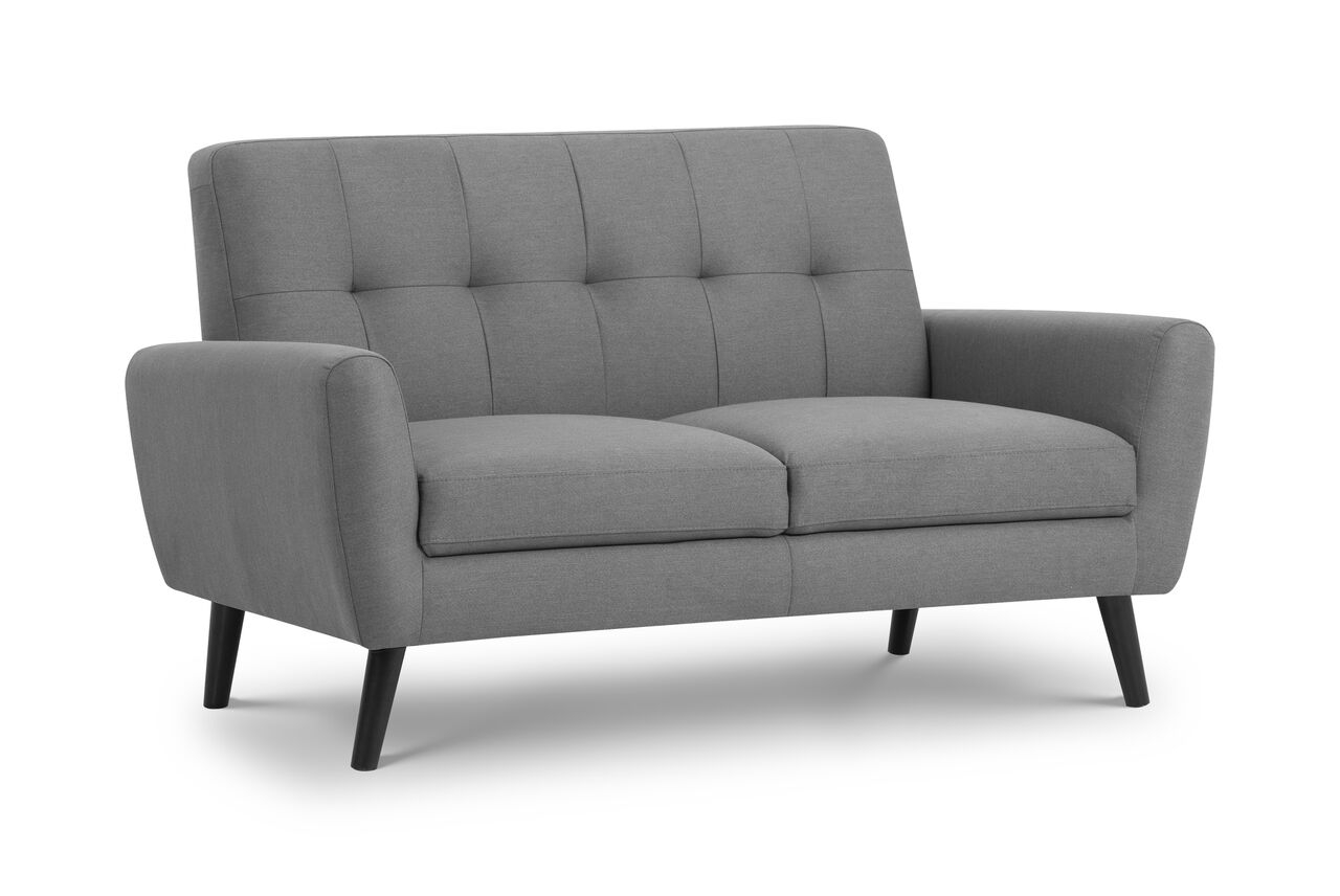 Monza Grey Fabric Compact 2-Seat Sofa