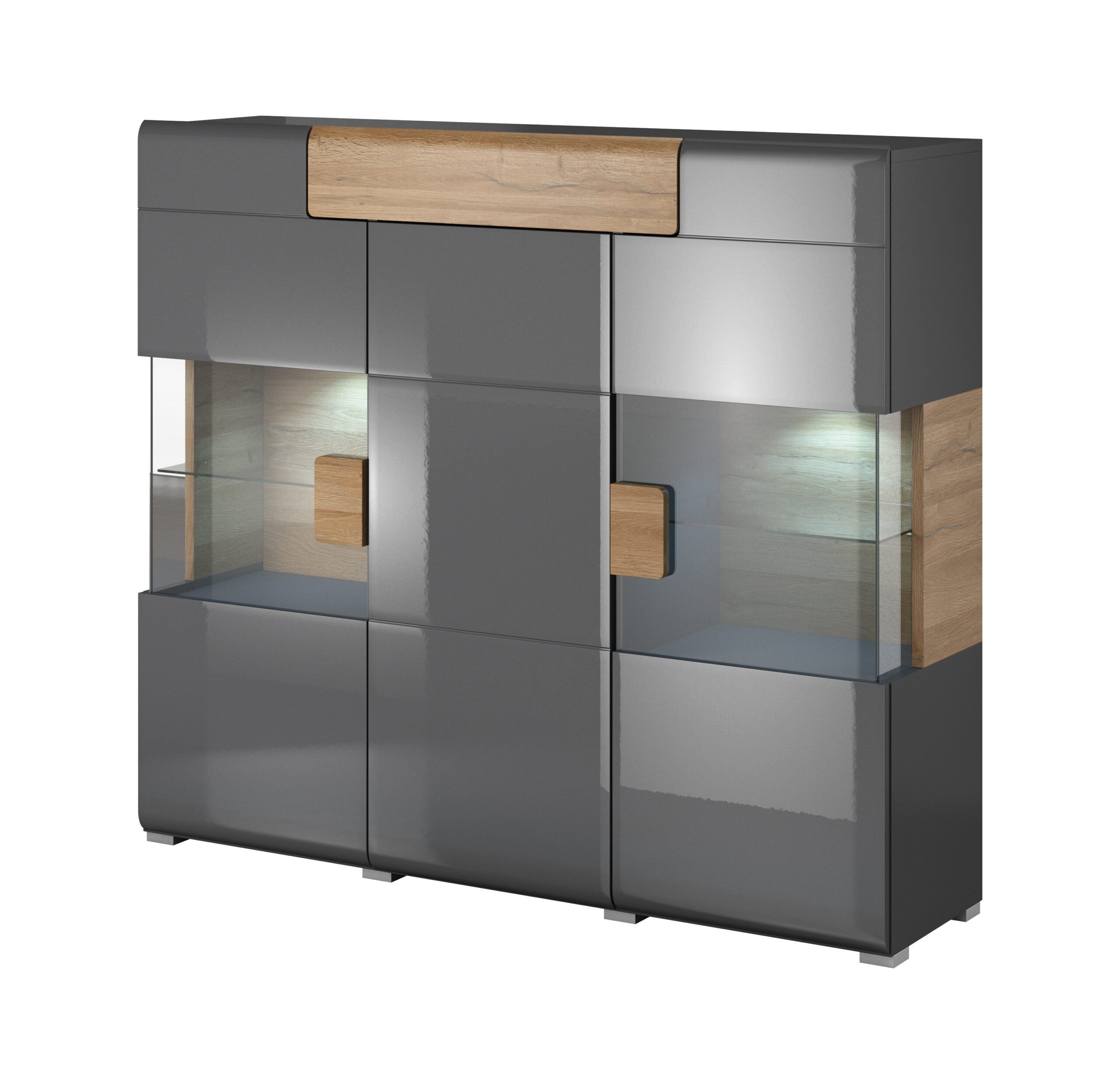 Ohio 46 Sideboard Display Cabinet - Grey Gloss