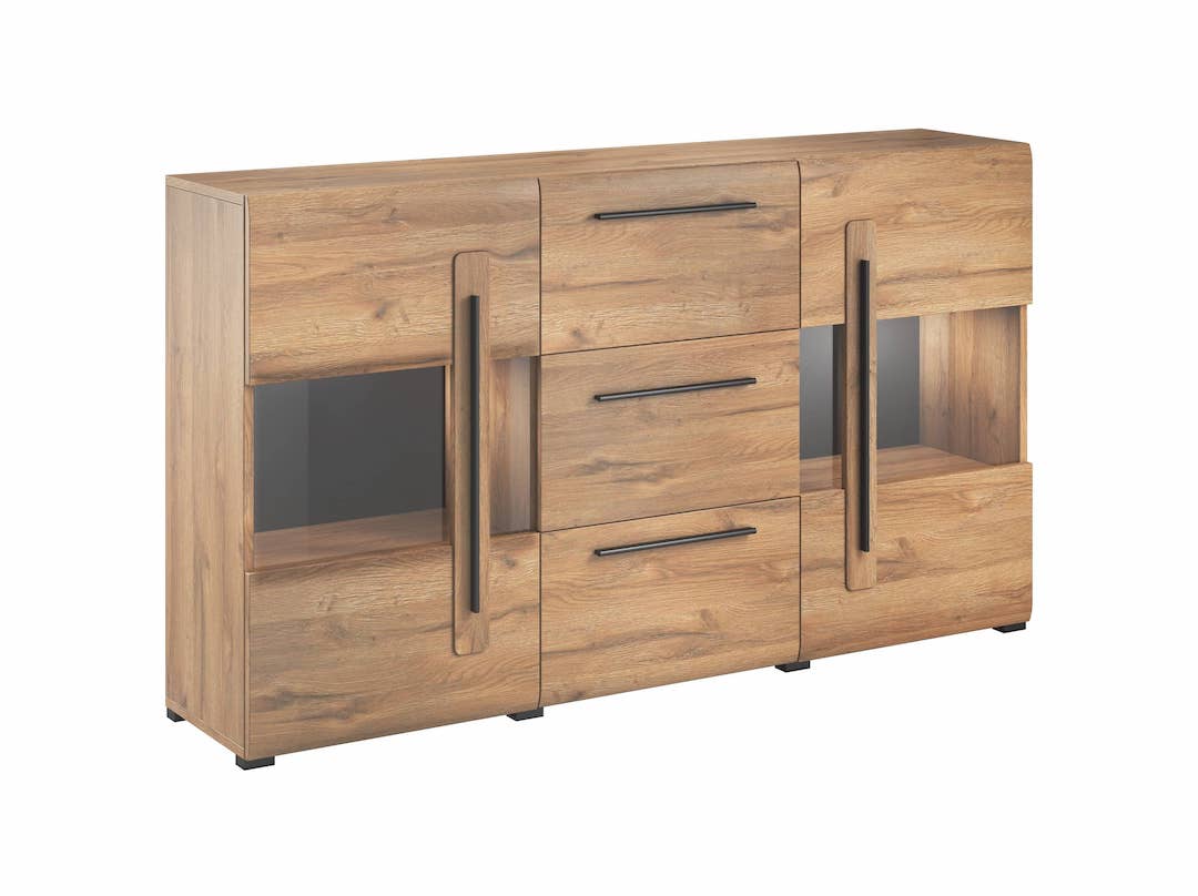 Oklahoma 28 Display Sideboard Cabinet - Oak Grandson