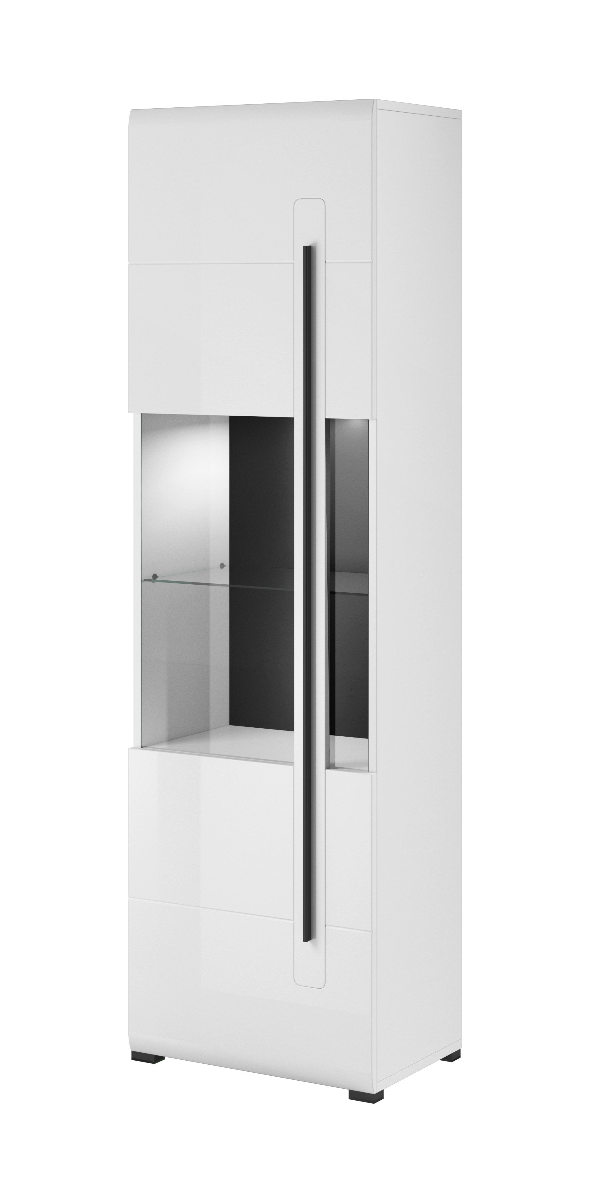 Oklahoma 05 Tall Display Cabinet - White Gloss