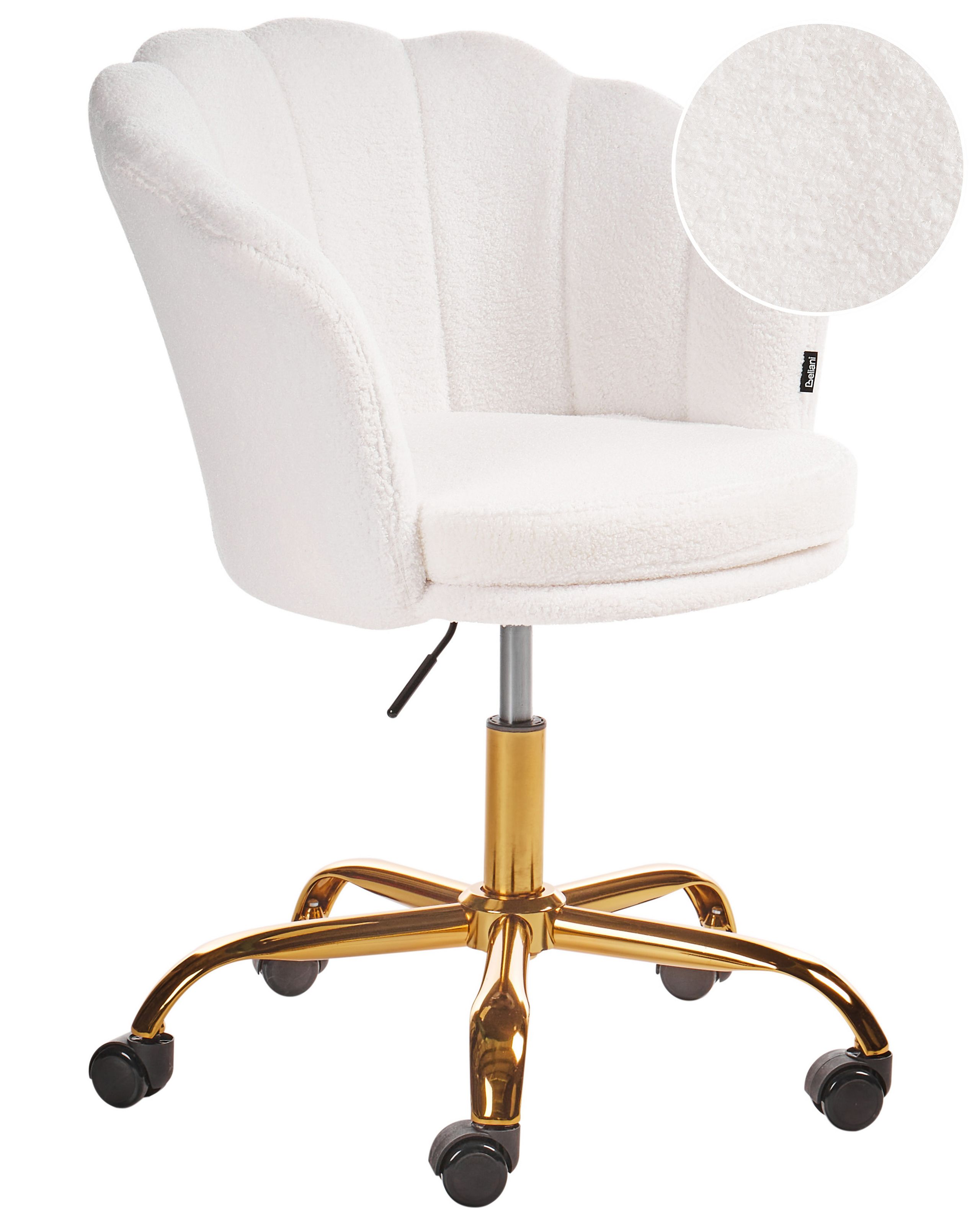 Boucle Desk Chair White MONTICELLO II