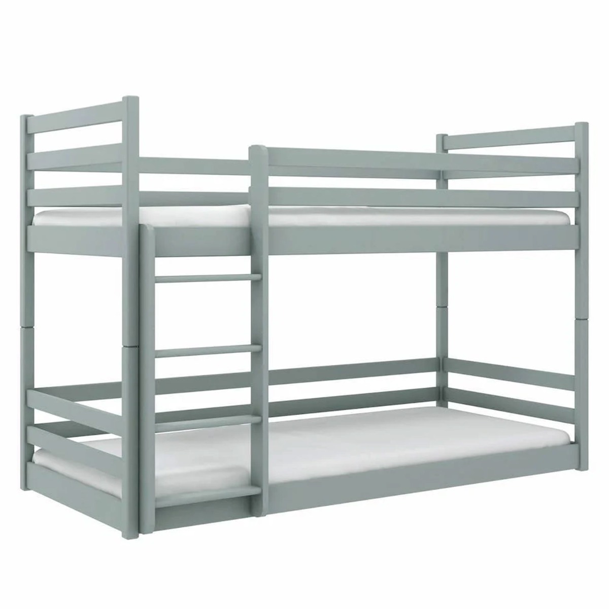 Ezekiel Jax Wooden Bunk Bed with Foam/Bonnell Mattress - Grey