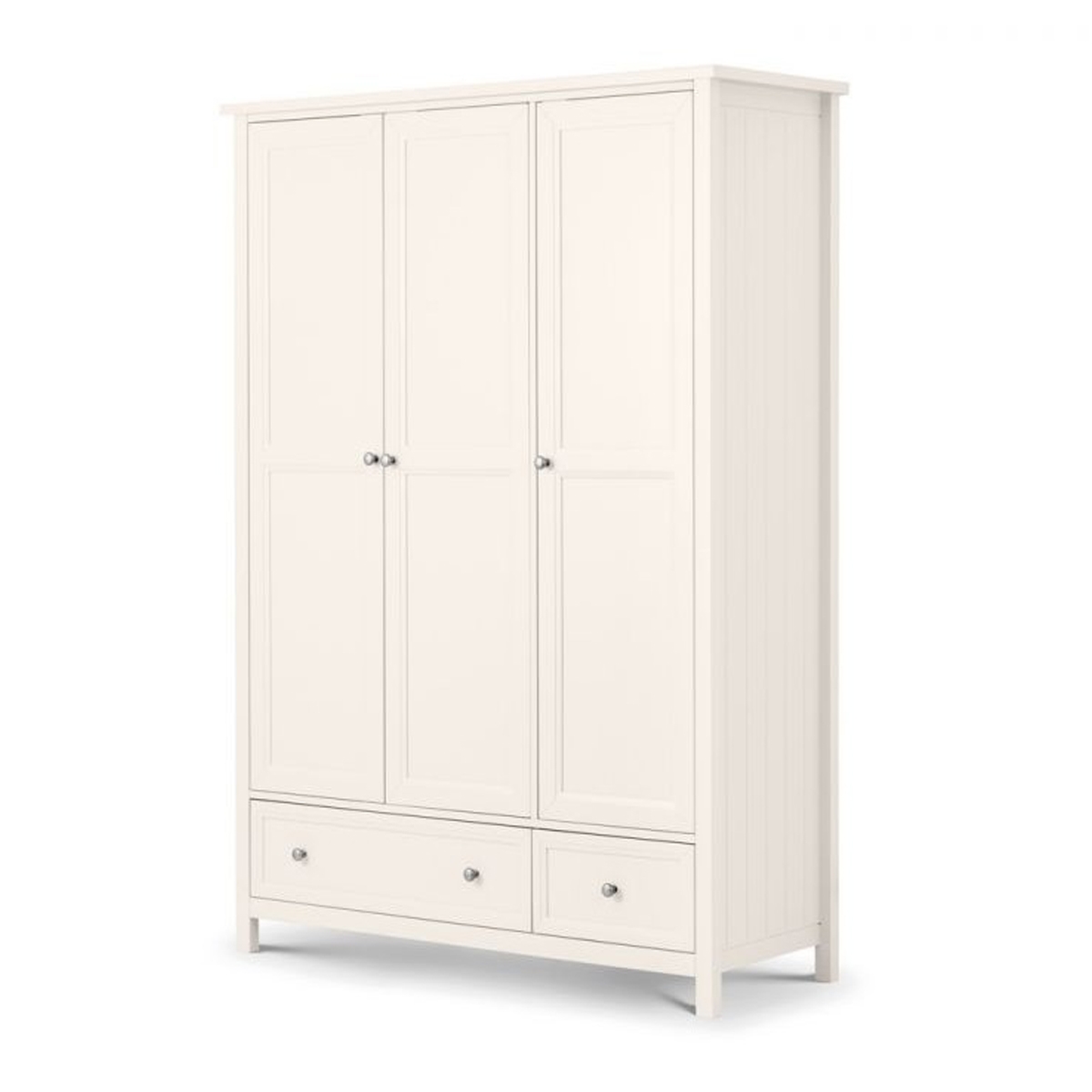 MALTON 3 Door Wardrobe with 2 Drawers White - 135.5cm