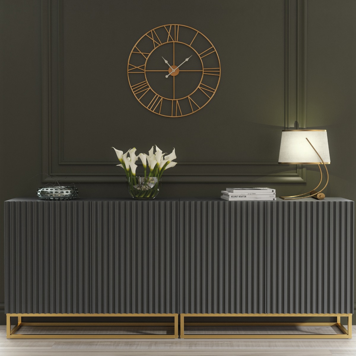 ANCONA Duo Sideboard 200cm - Dark Grey