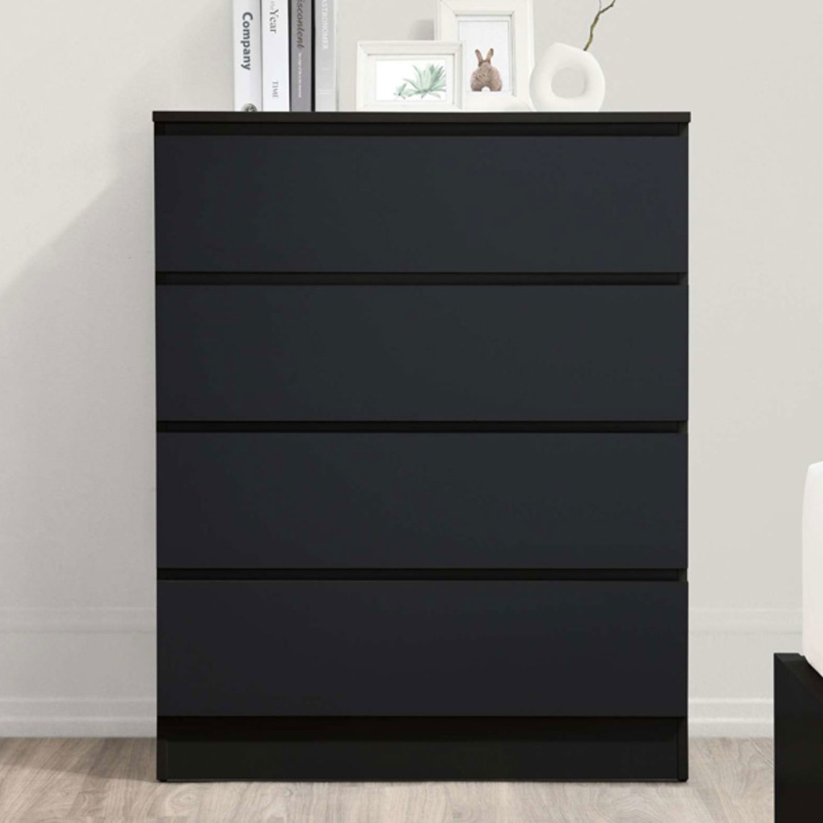 OPAL Black Chest of Drawers - Medium-sized, 4 Drawers