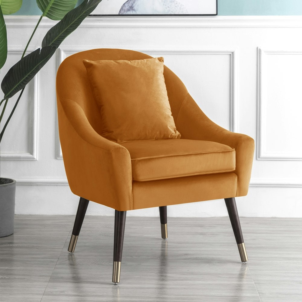VALORA Velvet Dining Chair - Orange