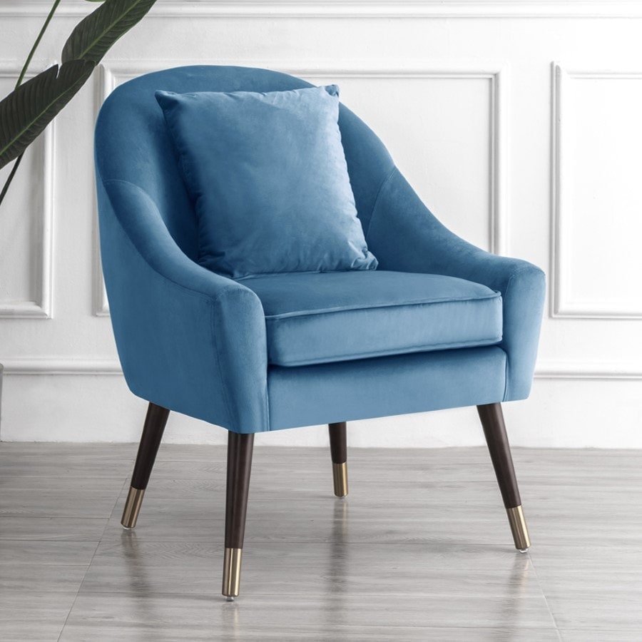 VALORA Velvet Dining Chair - Light Blue