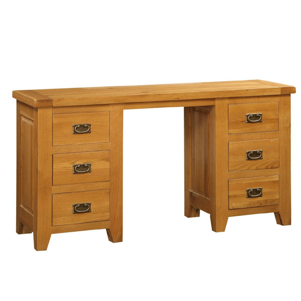 Dressing Table - EDEN 6 Drawer Dresser Light Oak 140cm
