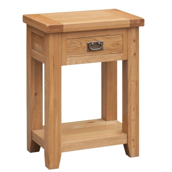 Wycombe Solid Oak 1 Drawer Hall Table - Light Oak Finish