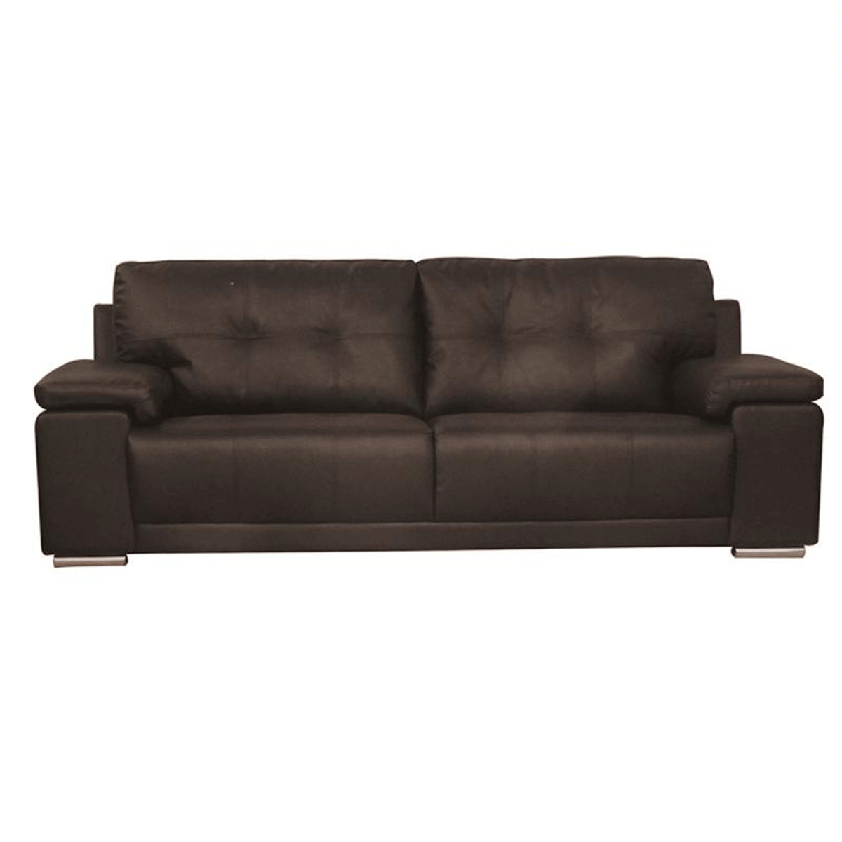 Richmond Luxe Comfort Classic Bonded Leather and PU 3-Seater Sofa in Brown