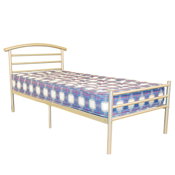 Helston Silver Metal Small Double Bed Frame