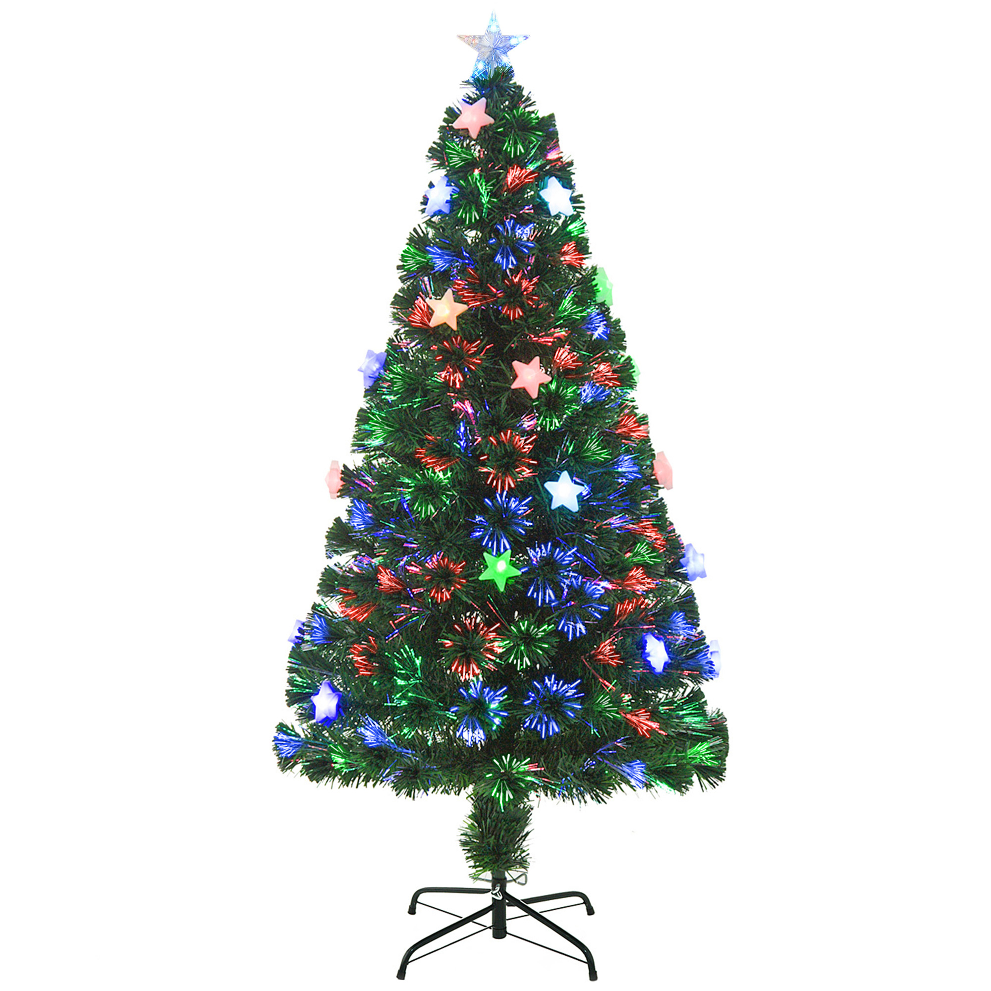 Debbie 5ft 150cm Green Fibre Optic Artificial Christmas Tree W Stars