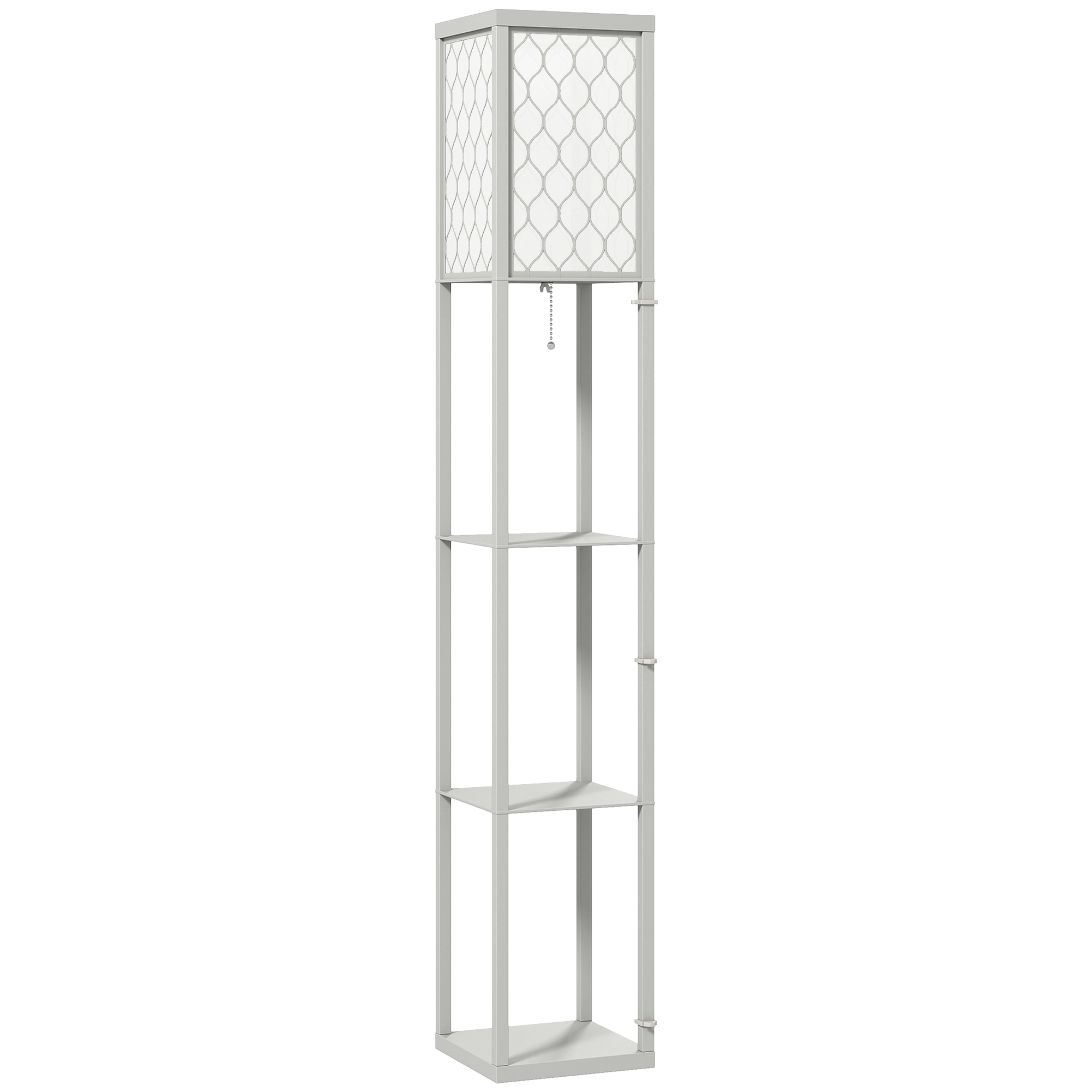 HERON 3 Shelf Standing Lamp Grey, White