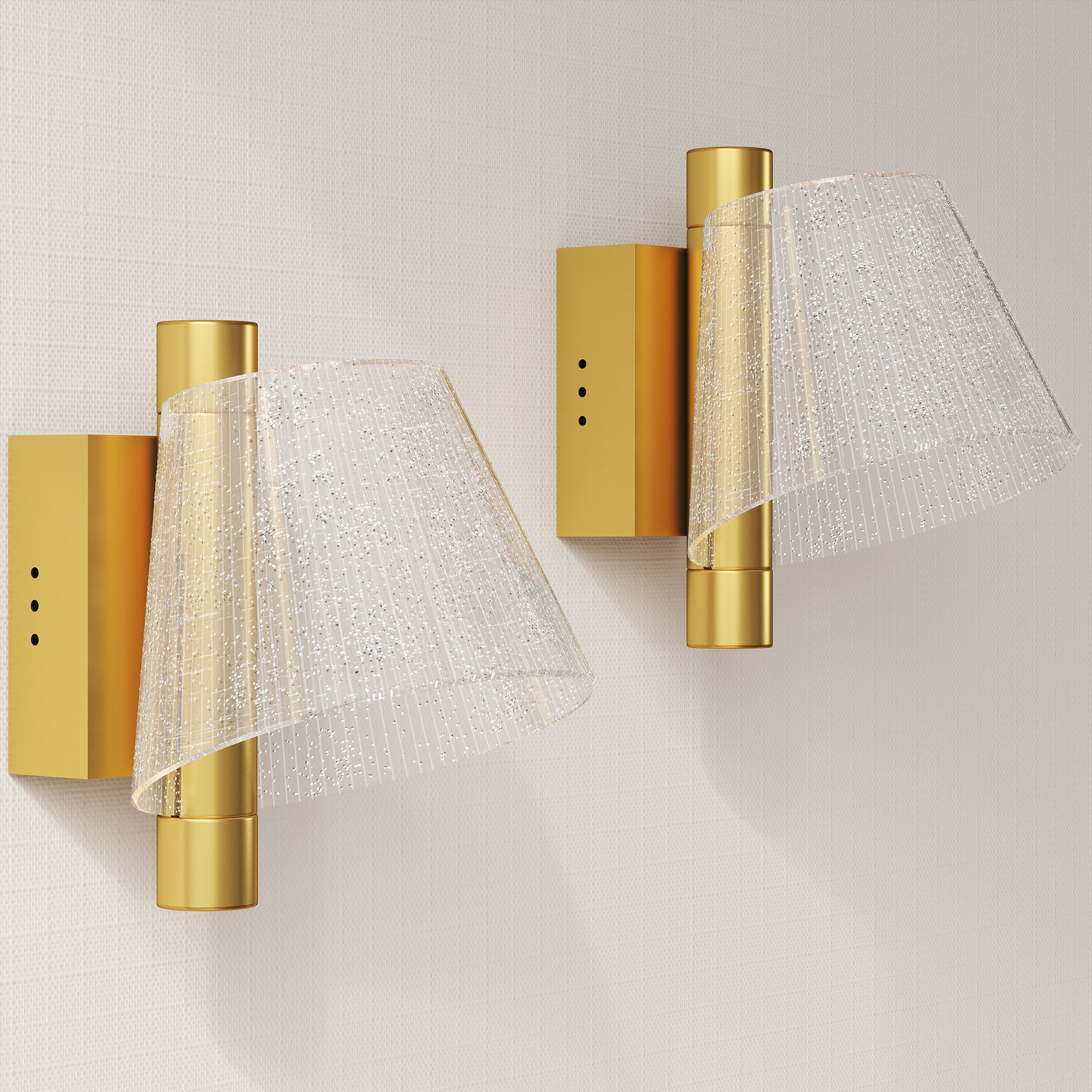 HERON Led Wall Lamp 2 Pack Modern Indoor Starry Wall Light Gold Tone