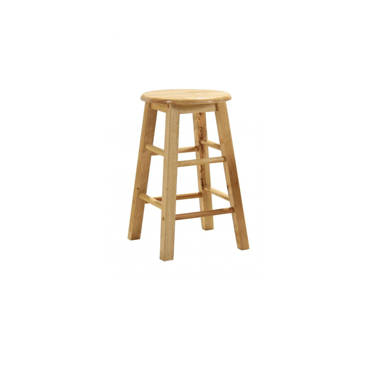 Saltash Solid Wooden Swivel Bar Stool 24 inches in Pair Set - Natural