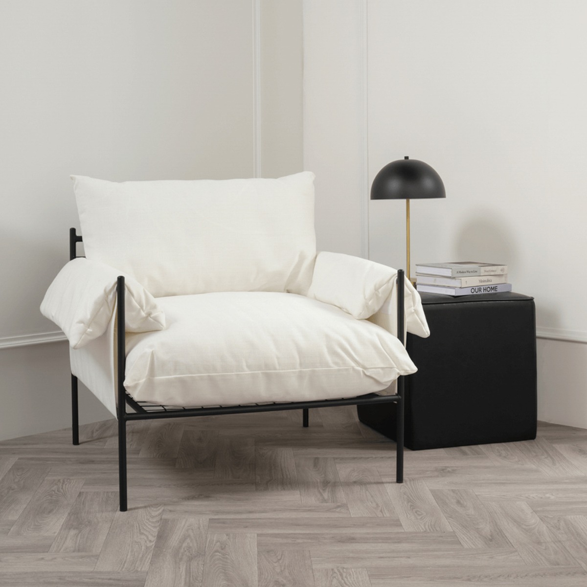 WARDEN Weave Armchair - White