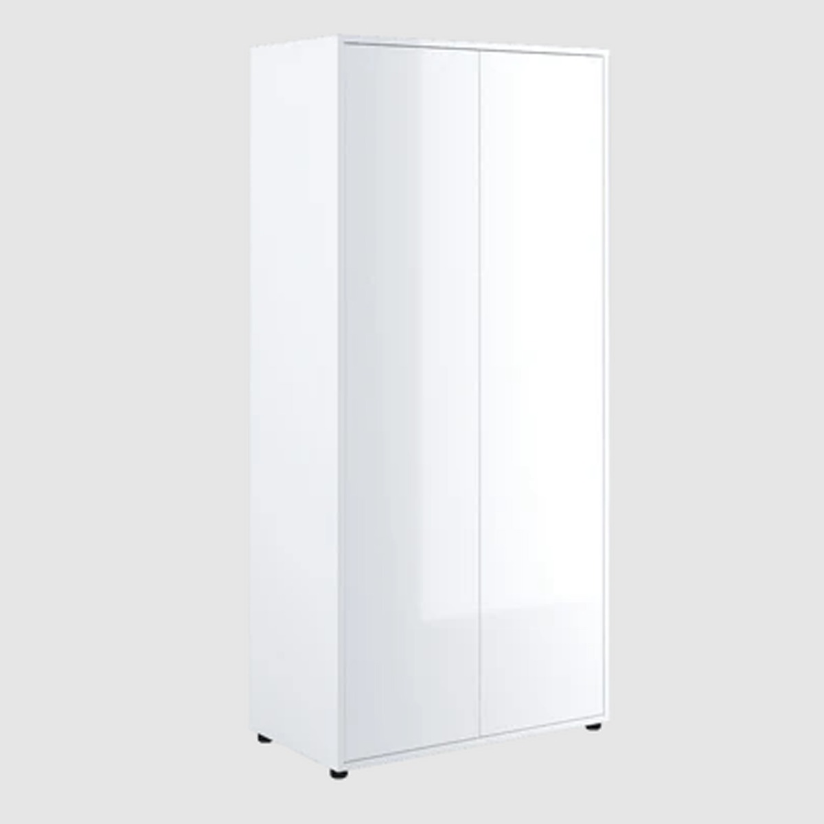DONNELL 2 Door Wardrobe White Gloss - 101cm