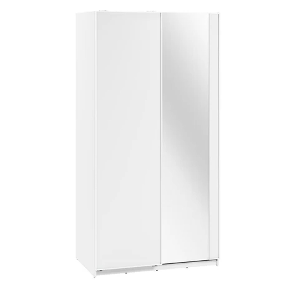 SULLIVAN 2 Door Mirrored Sliding Wardrobe White - 120cm