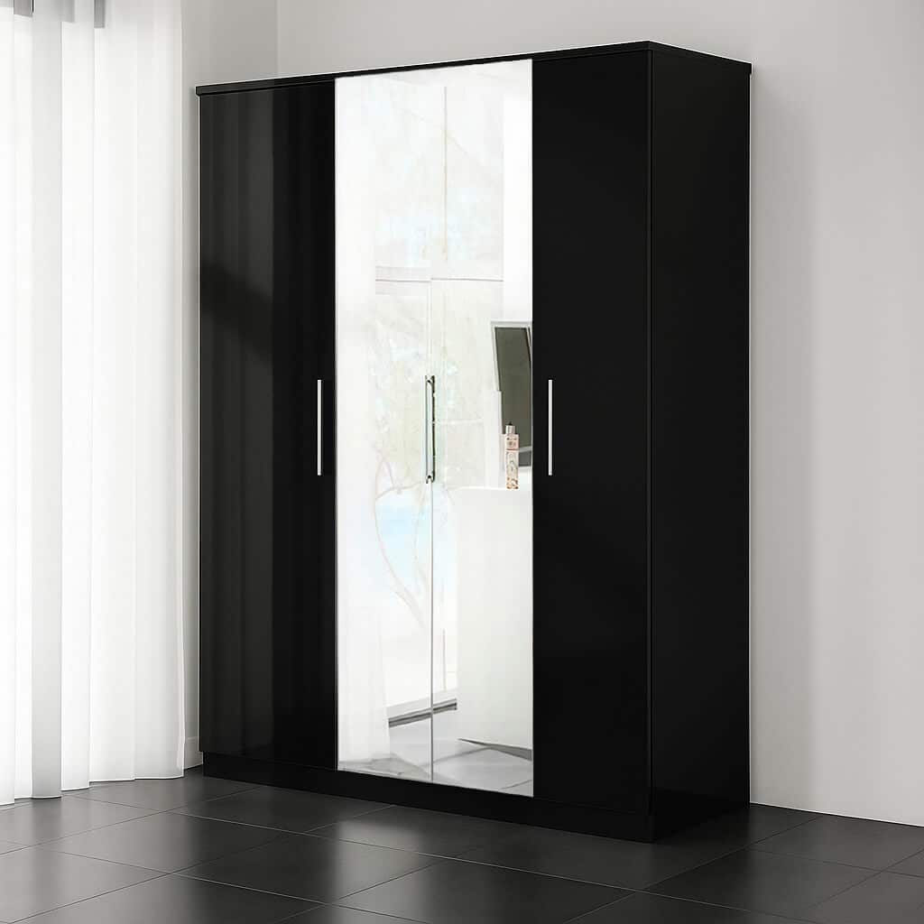 TORBAY 2 Door Sliding Wardrobe Black - 120cm