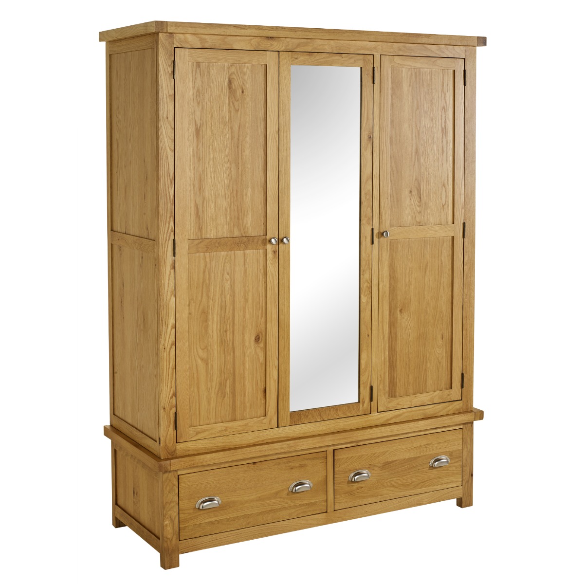 WOKINGHAM 3 Door Wardrobe with 2 Drawers Oak - 149cm