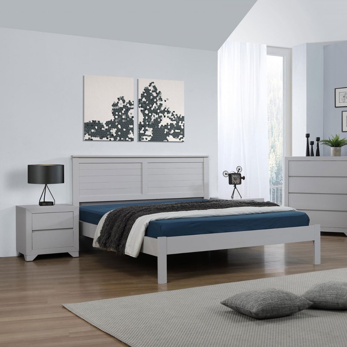 Sinestro 4ft6 Double Bed - Grey