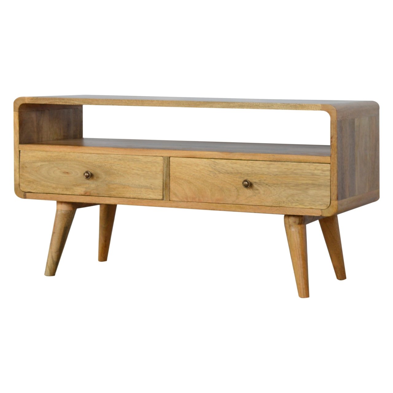 CROMER TV Unit Oak Finish Media Storage Unit - Light Wood