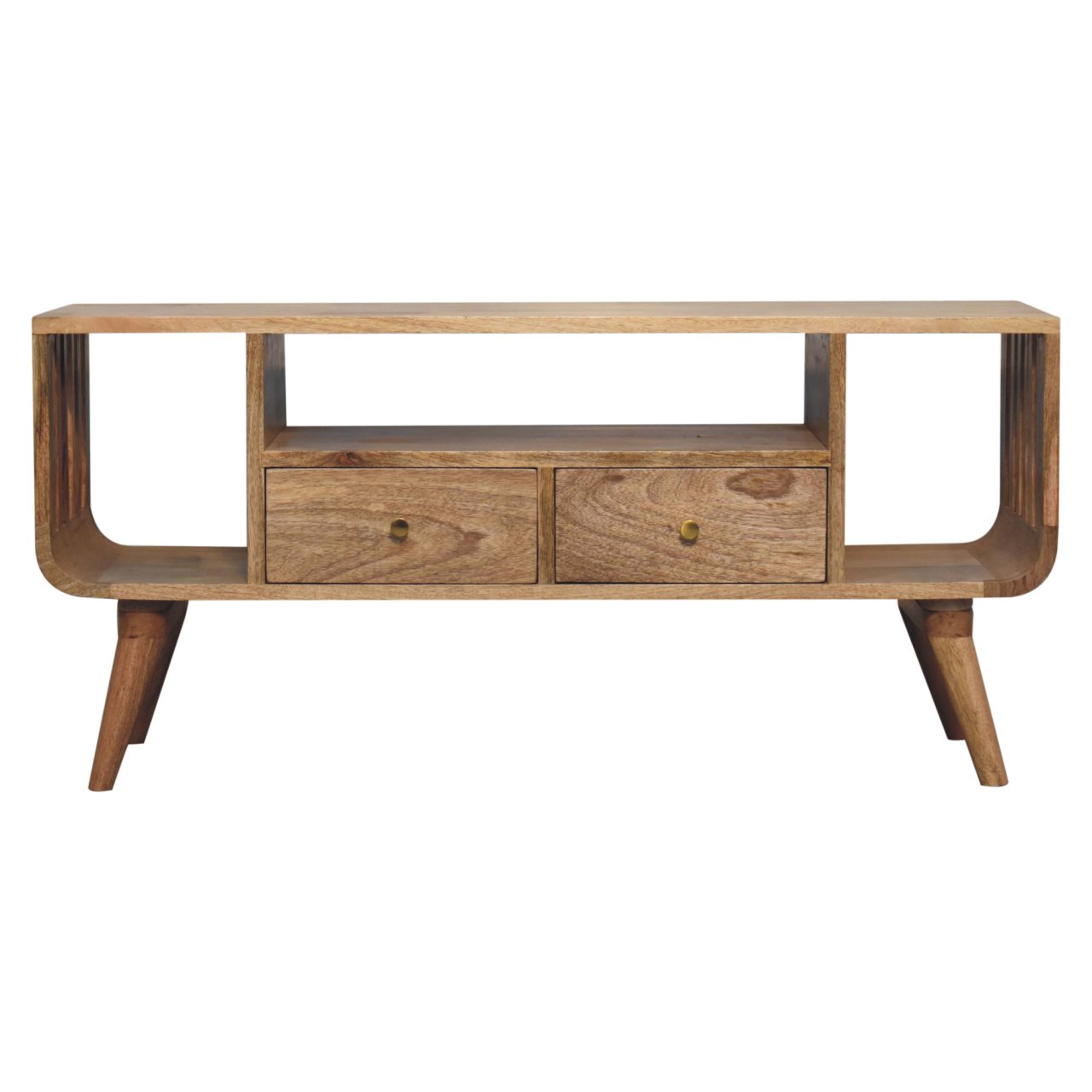 SINEAL TV Unit Solid Wood Multi Media Storage - Light Wood