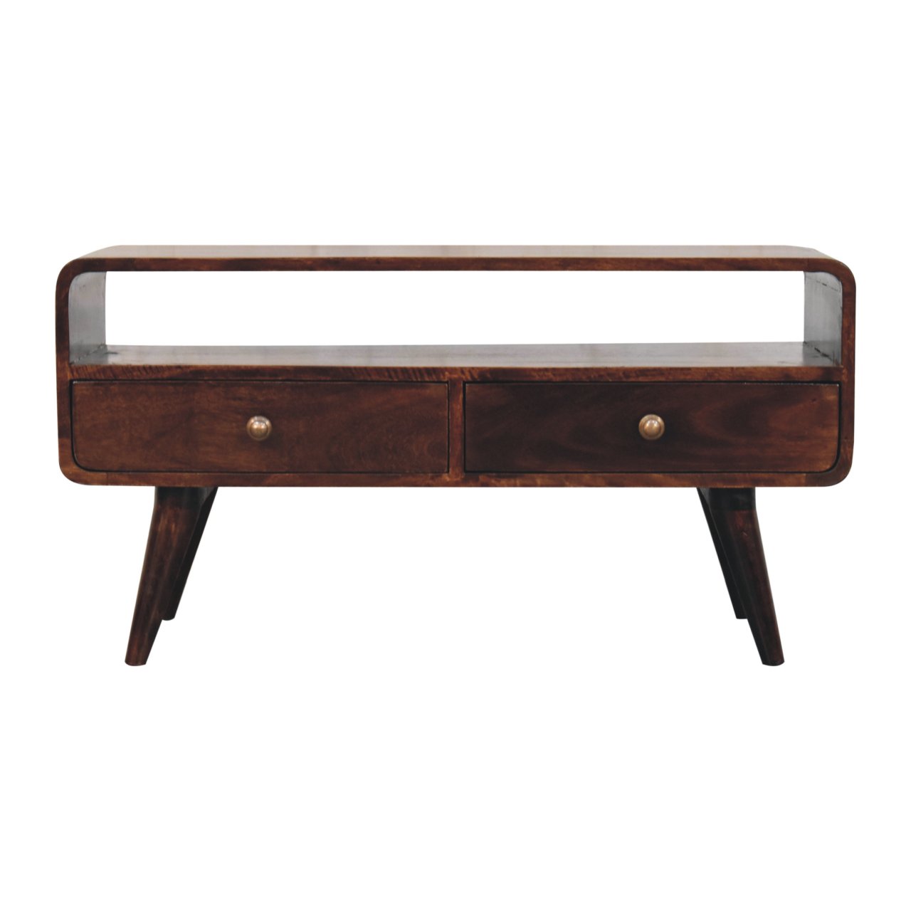 CROMER TV Unit - Walnut Wood Media Storage Unit - Walnut