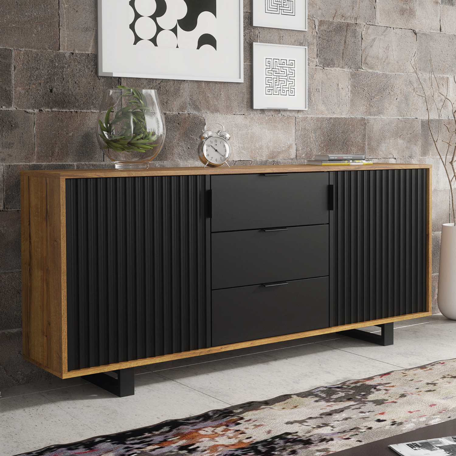 BASEL Sideboard 140cm - Dark Oak