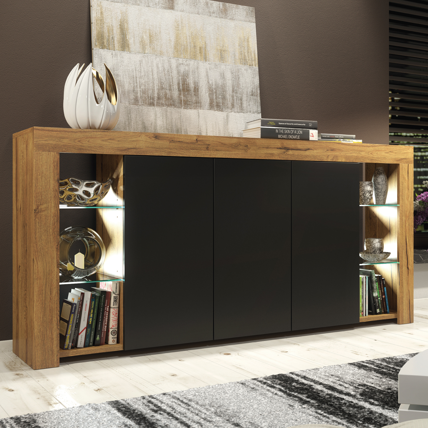BILBAO Sideboard 164cm - Dark Oak