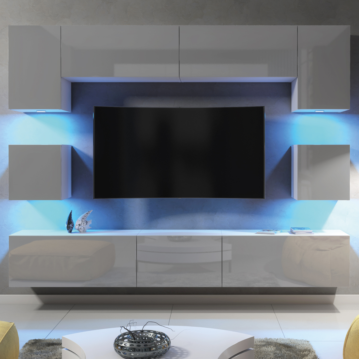 SHINE Wall TV Unit - Grey