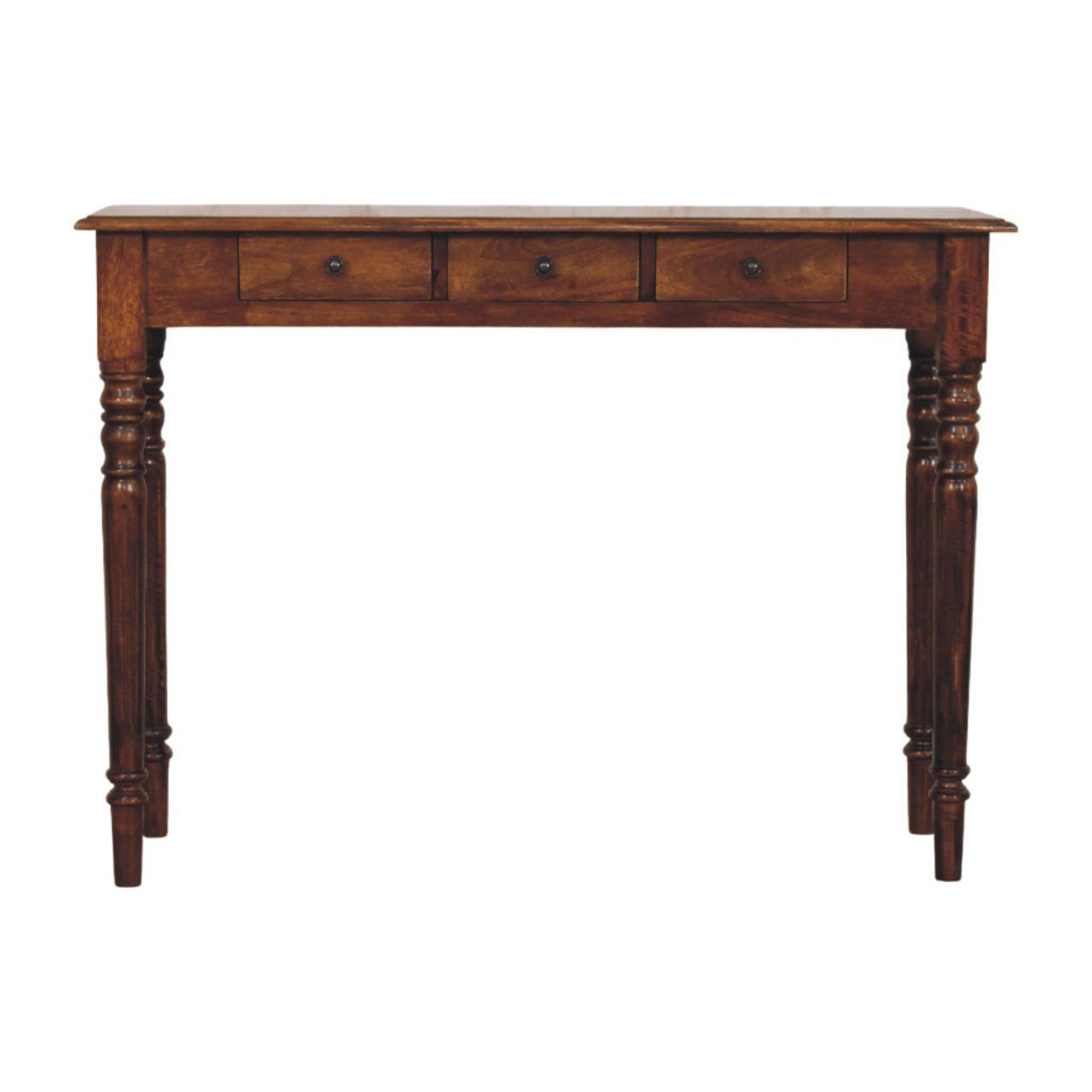 NUTRA Wooden Console Table with 3 Drawers - Medium Oak